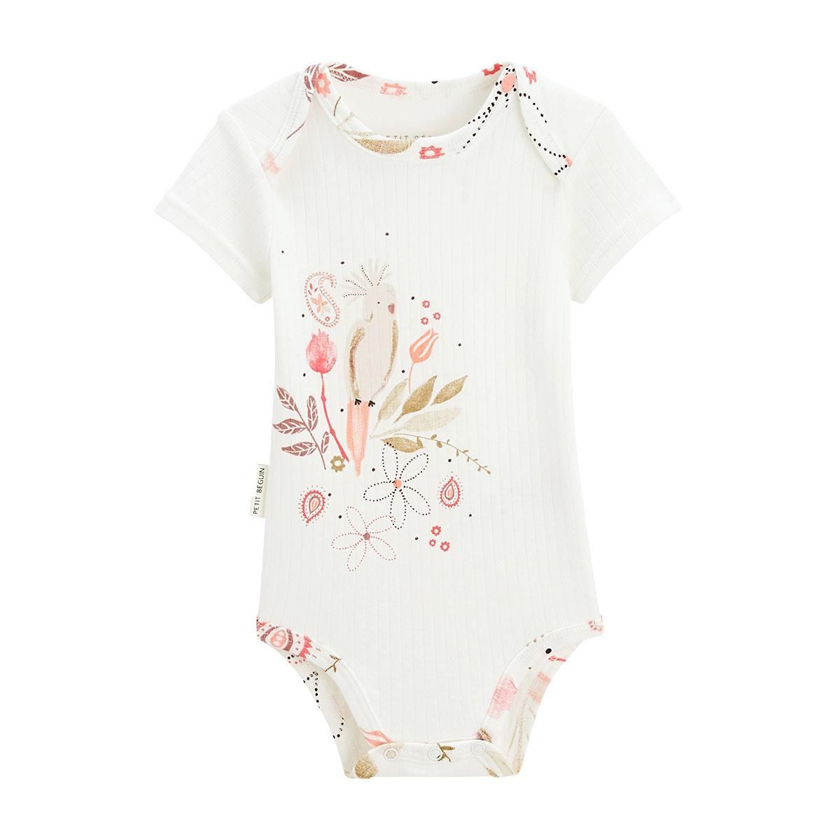 Petit Béguin Lot de 2 bodies bébé manches courtes Haapiti