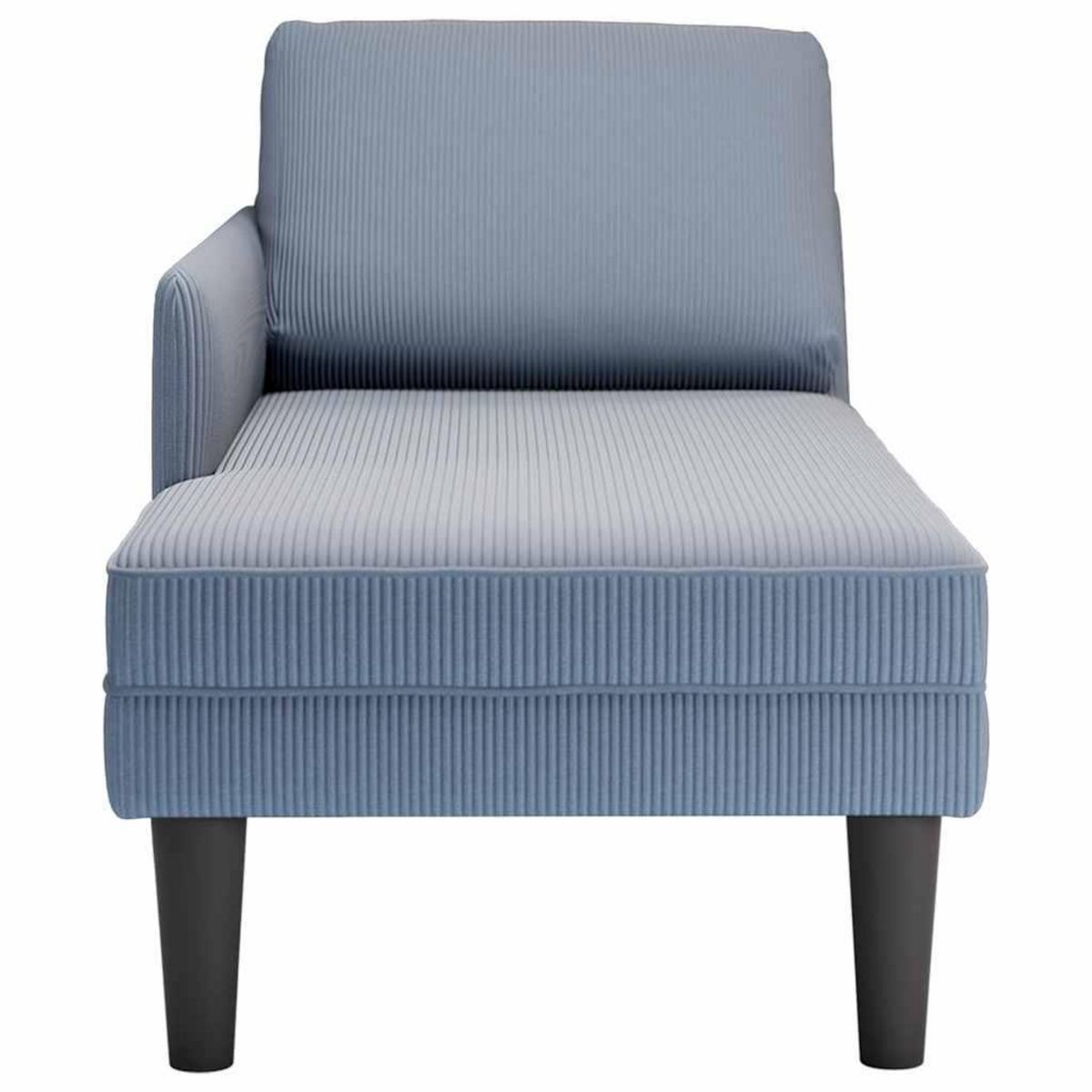 VIDAXL Chaise longue avec coussin bleu tissu en velours cotele