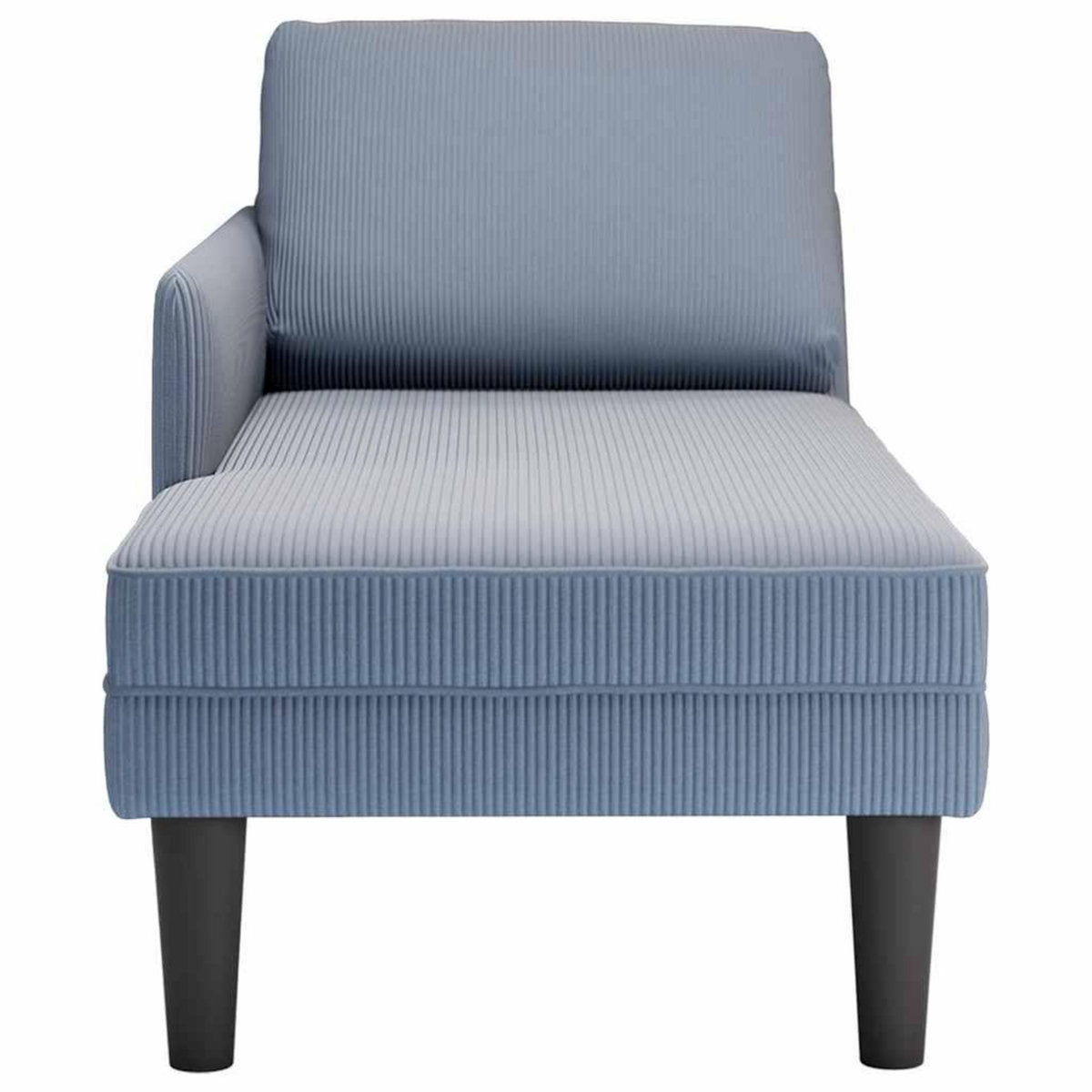 VIDAXL Chaise longue avec coussin bleu tissu en velours cotele