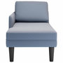 Voir la diapositive 4 : VIDAXL Chaise longue avec coussin bleu tissu en velours cotele