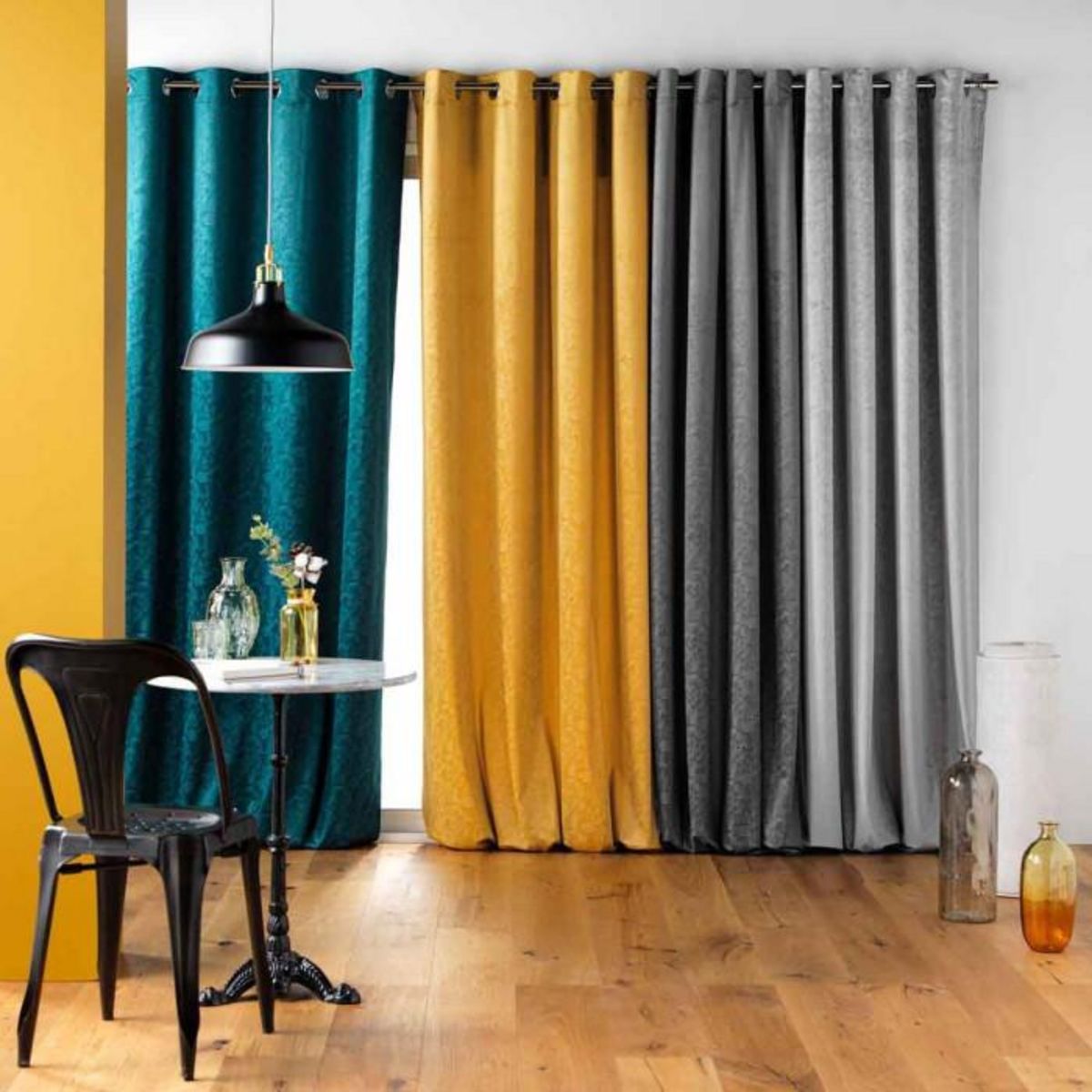 Paris Prix Rideau Occultant  Aquarelle  135x240cm Gris