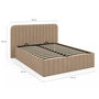Voir la diapositive 5 : ID MARKET Lit coffre double ALBA avec tête de lit et sommier 140 x 190 cm velours taupe