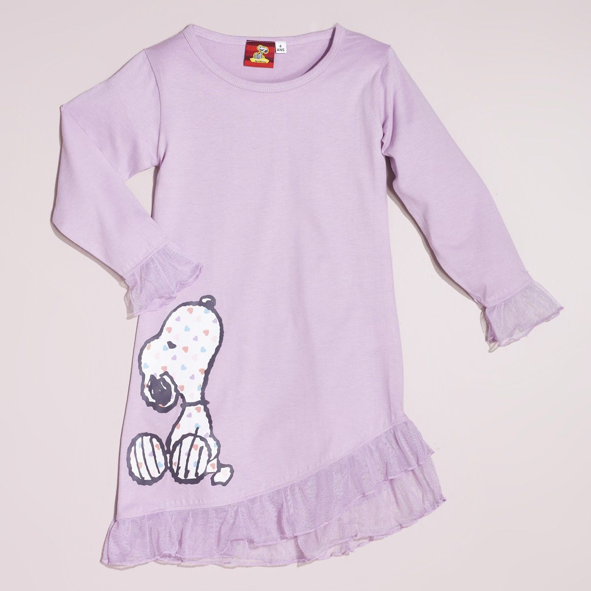 SNOOPY Chemise de nuit manches longues fille