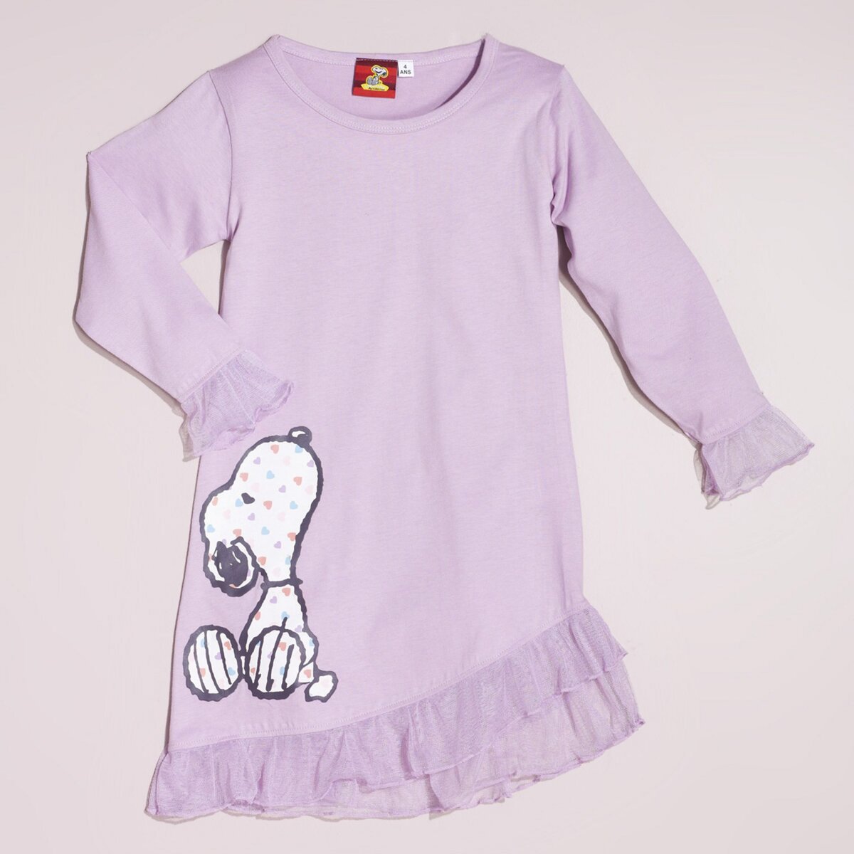 SNOOPY Chemise de nuit manches longues fille pas cher Auchan