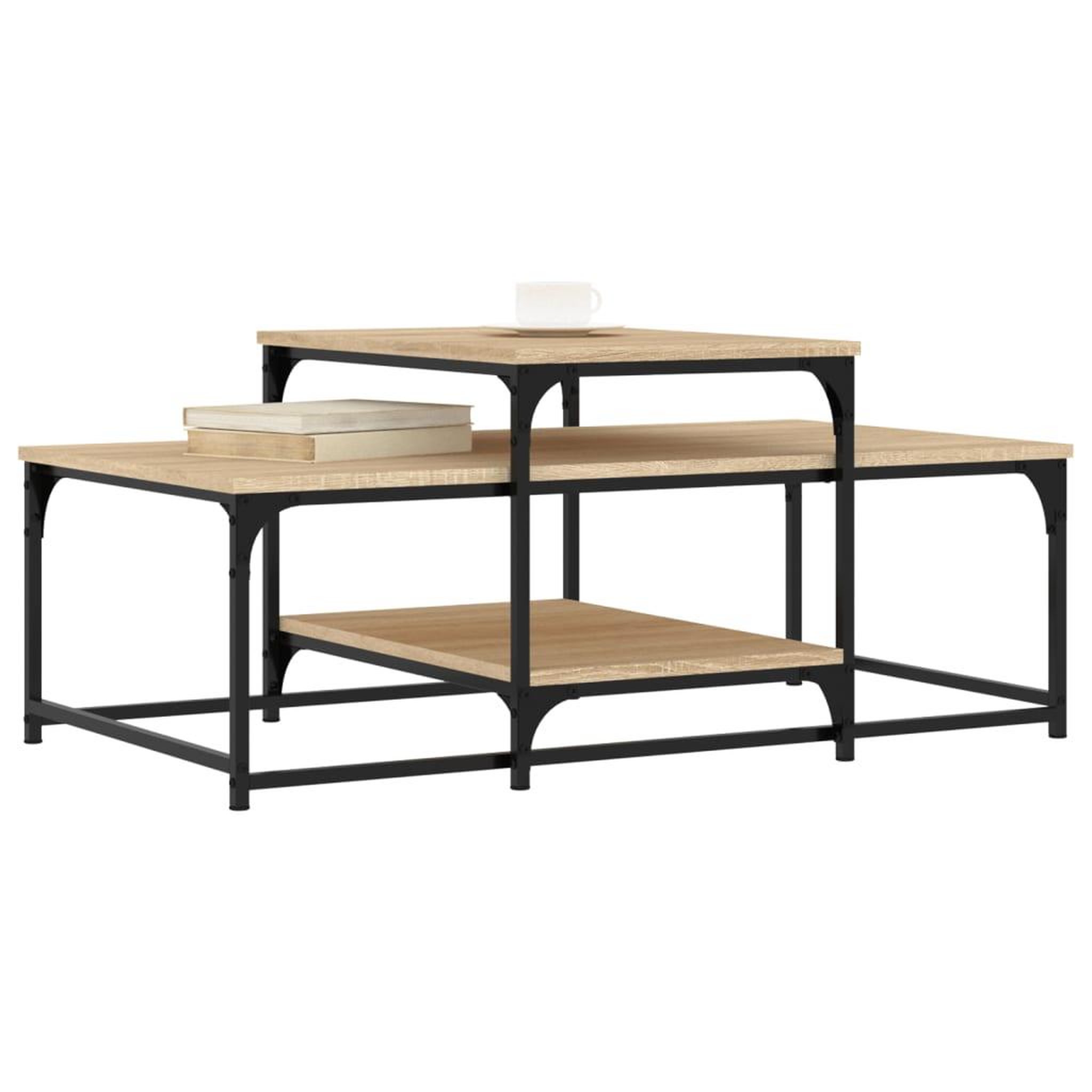 Voir la diapositive 3 : VIDAXL Table basse chene sonoma 102x60x45 cm bois d'ingenierie