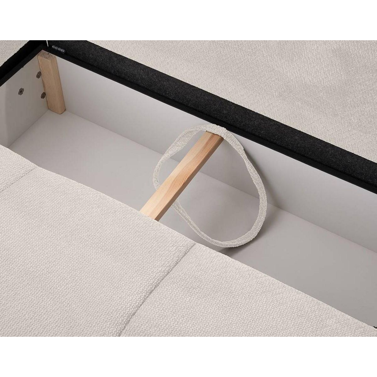 BEST MOBILIER Leonie - canapé d'angle droit 4 places convertible avec coffre en velours texturé