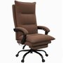 Voir la diapositive 1 : VINSETTO Fauteuil de bureau massant chauffant inclinable réglable repose-pieds rétractable microfibre marron