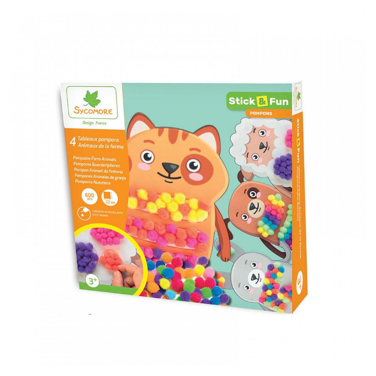Au Sycomore Stick n Fun PM pompoms animaux de la ferme