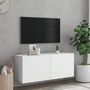 Voir la diapositive 3 : VIDAXL Meuble TV mural blanc 100x30x41 cm