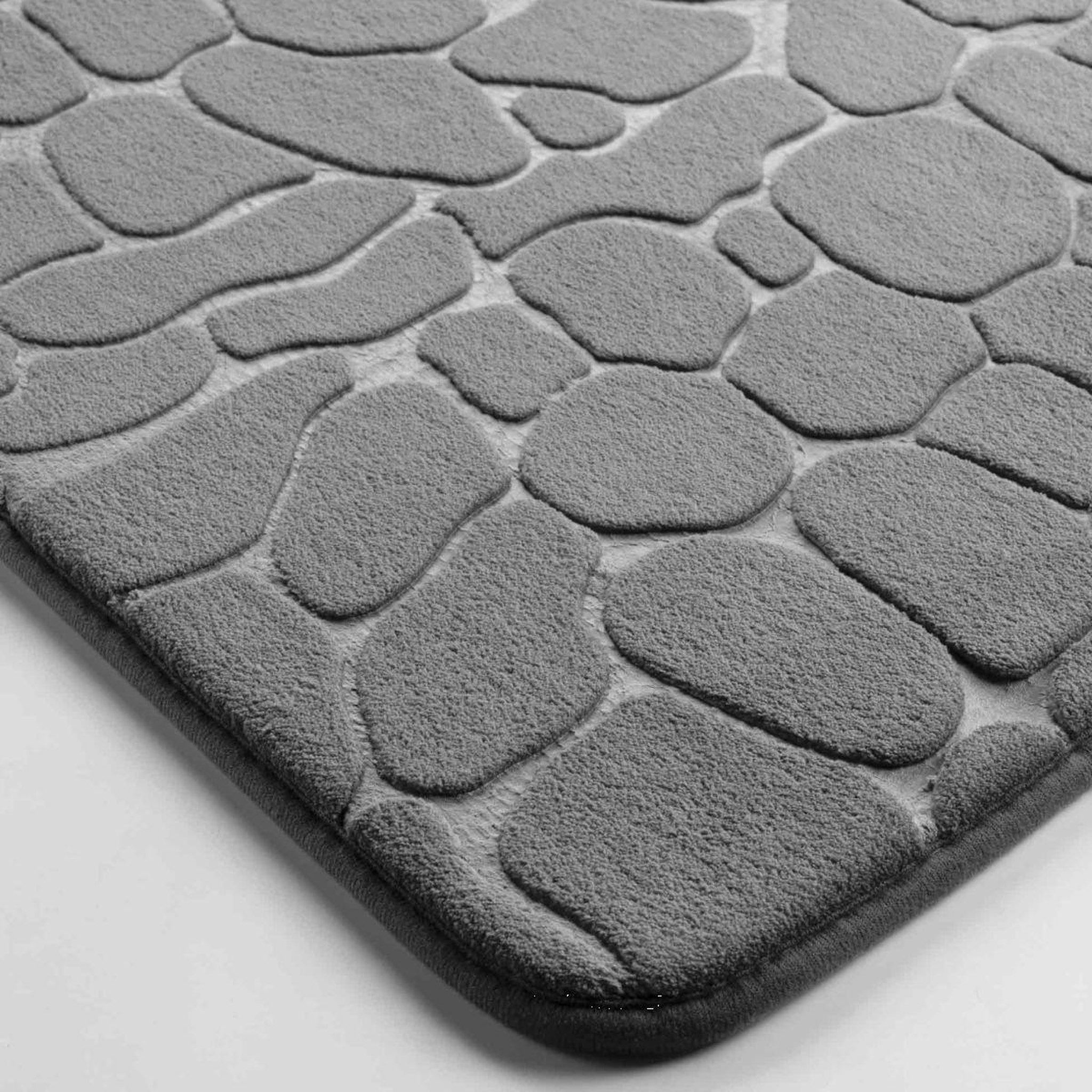 Voir la diapositive 2 : Douceur d'Intérieur Tapis de bain  ricochet  50x120cm anthracite