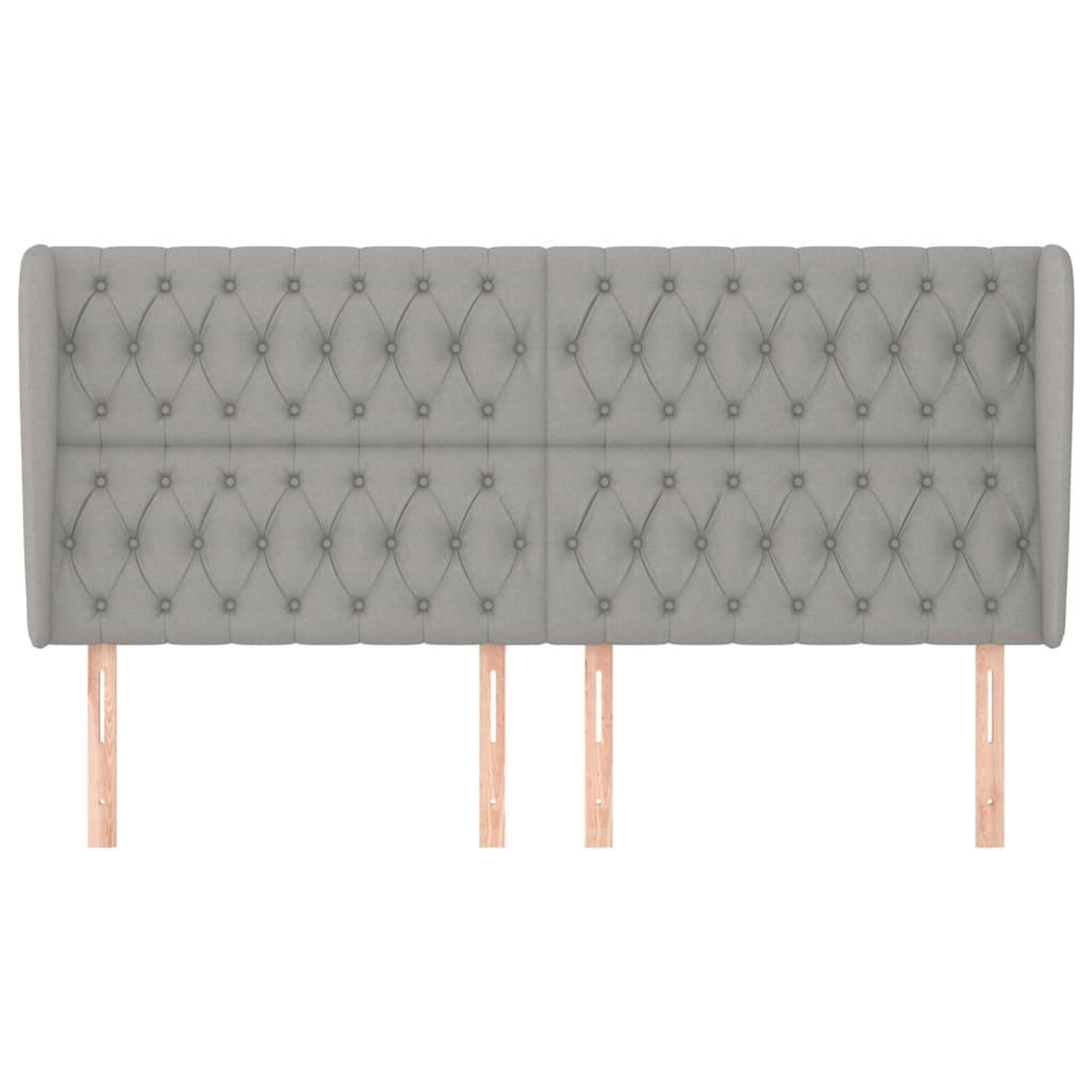 Voir la diapositive 3 : VIDAXL Tete de lit avec oreilles gris clair 183x23x118/128 cm tissu
