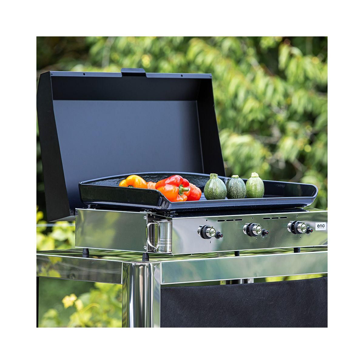 Eno Plancha gaz Initial 65 Inox 3 brûleurs à poser, 62x36 cm