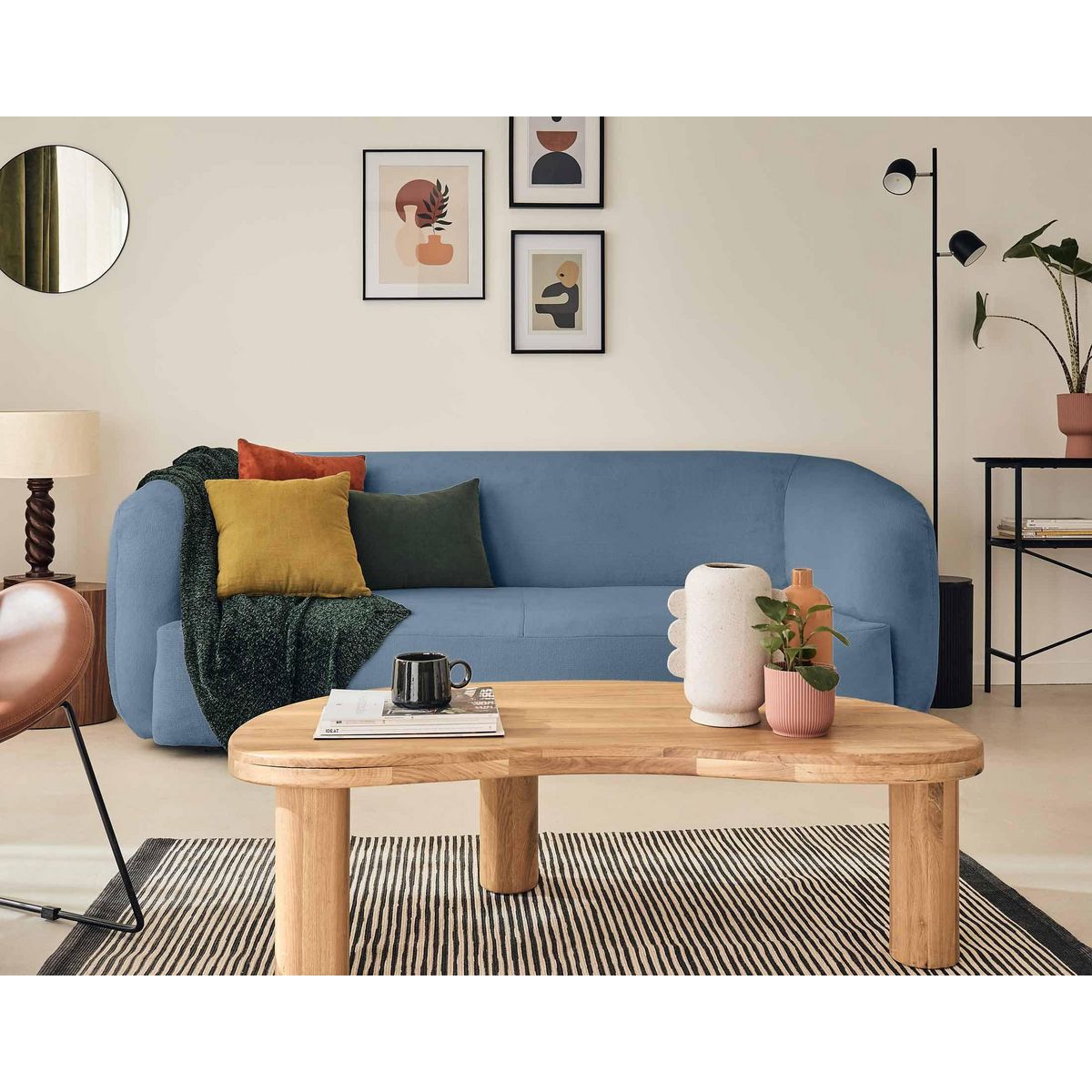 LISA DESIGN Ernee - canapé 3 places - en velours