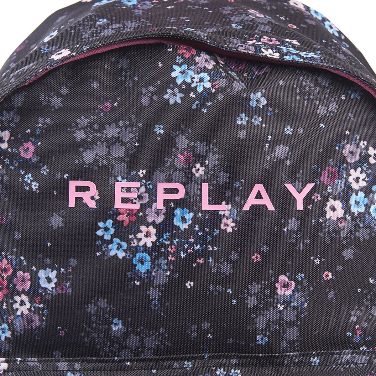 REPLAY Sac à dos 1 compartiment noir motif fleurs REPLAY