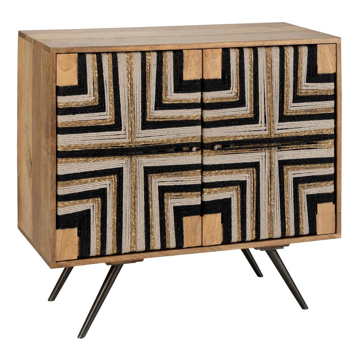 Paris Prix Buffet 2 Portes en Bois  Fils Tissés  92cm Multicolore