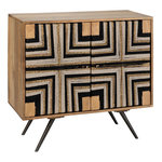 Paris Prix Buffet 2 Portes en Bois  Fils Tissés  92cm Multicolore