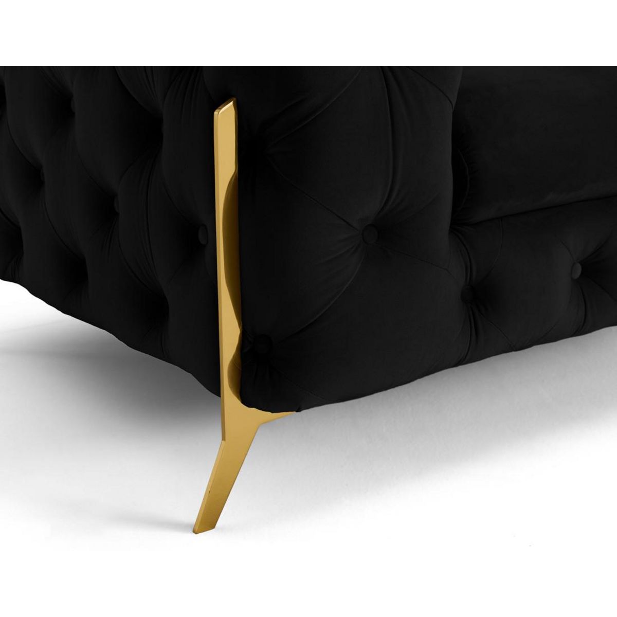 LISA DESIGN Camden - fauteuil chesterfield en velours - pieds en métal doré