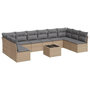 Voir la diapositive 2 : VIDAXL Salon de jardin 11 pcs avec coussins beige resine tressee