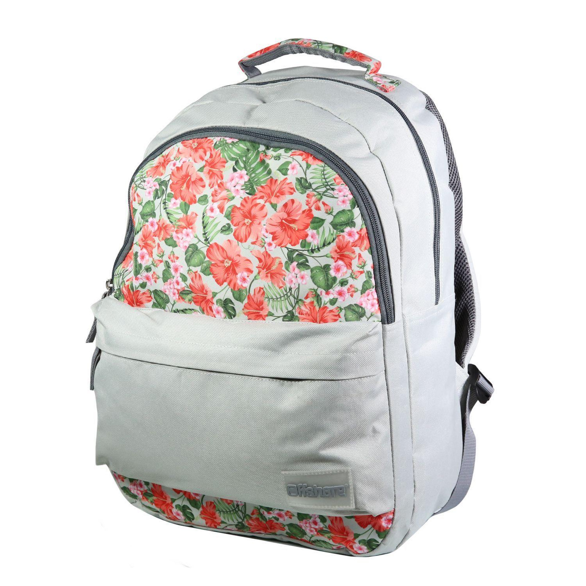 Voir la diapositive 2 : Bagtrotter BAGTROTTER Sac à dos 2 compartiments Offshore Gris Fleurs