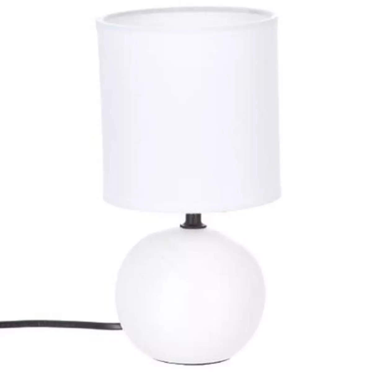  Lampe à Poser Céramique  Boule  25cm Blanc Mat