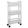Voir la diapositive 1 : FIVE Desserte de Cuisine  3 Niveaux  75cm Blanc Coton