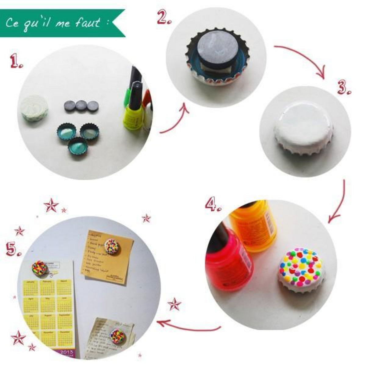 Mahé 18 aimants ronds adhésifs 1,9 cm