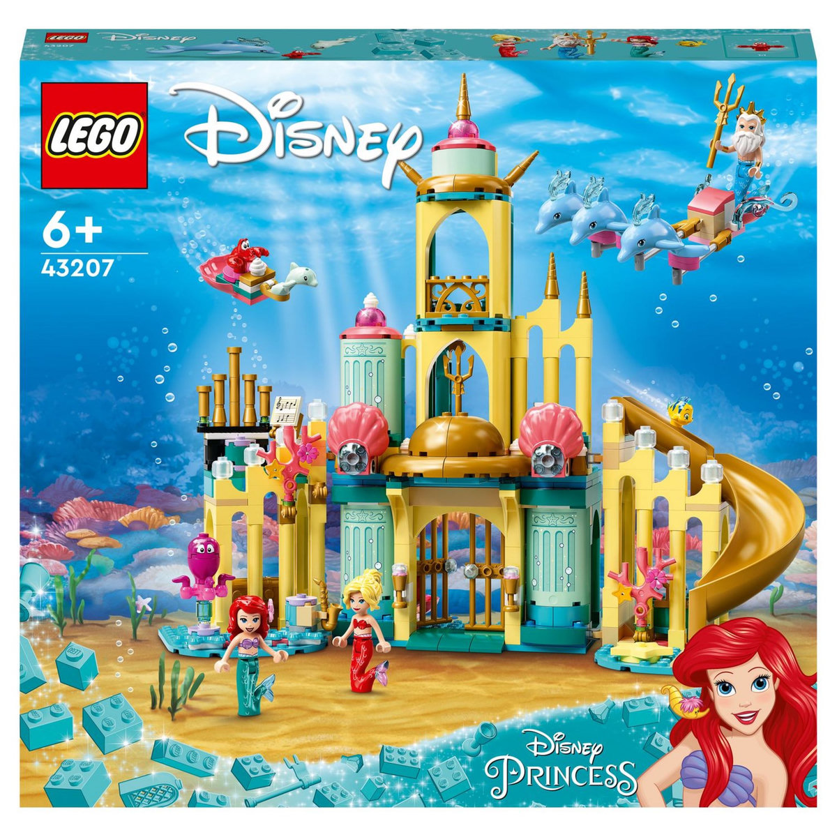 LEGO Disney Princesse 43207 Le Palais Sous-Marin d&rsquo;Ariel, Jouet Château