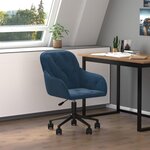 VIDAXL Chaise pivotante de bureau Bleu Velours