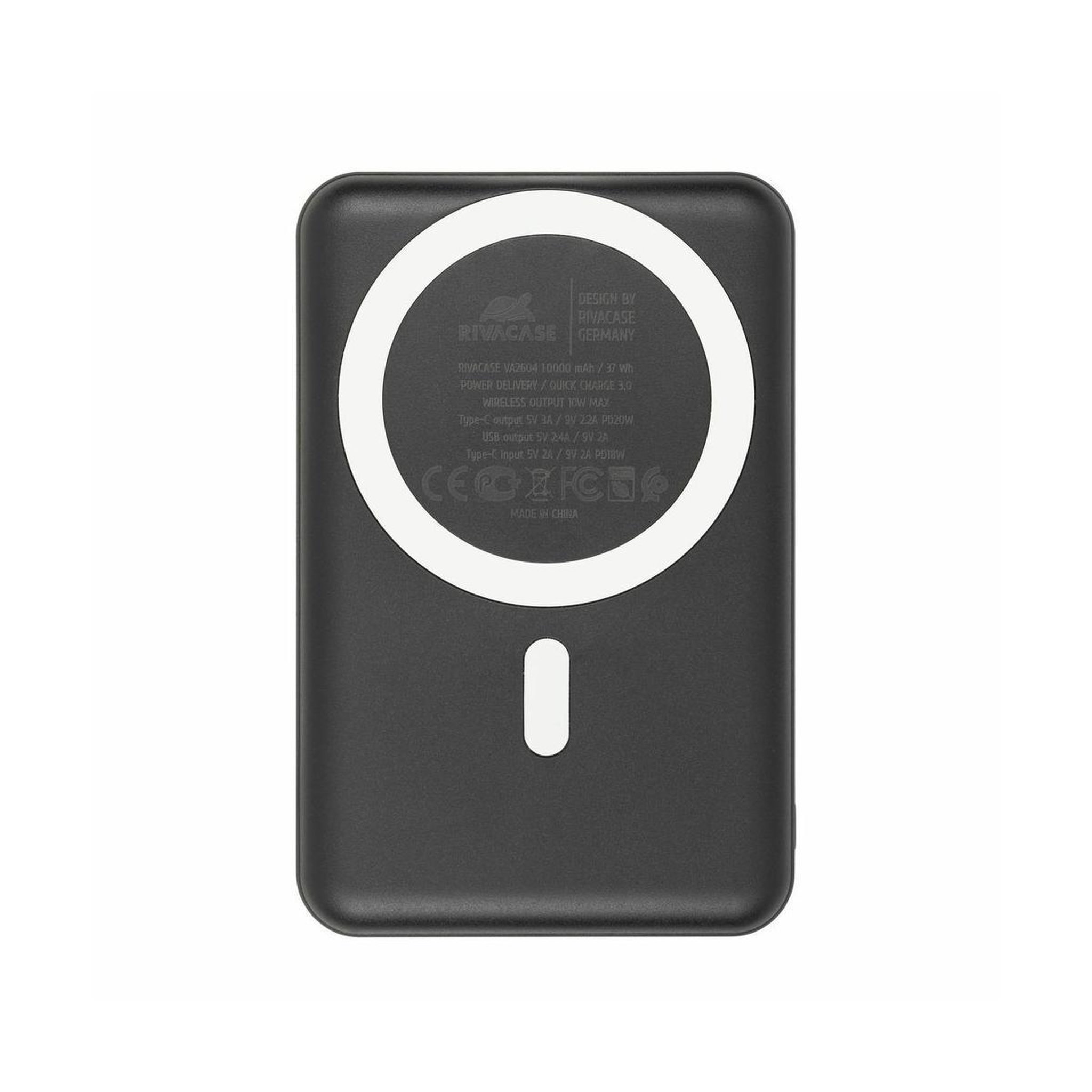 RIVACASE Rivacase va2604 banque d'alimentation électrique lithium polymère (lipo) 10000 mah recharge sans fil noir
