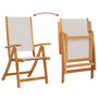 Voir la diapositive 4 : VIDAXL Chaises pliables de jardin lot de 4 bois d'acacia et textilene
