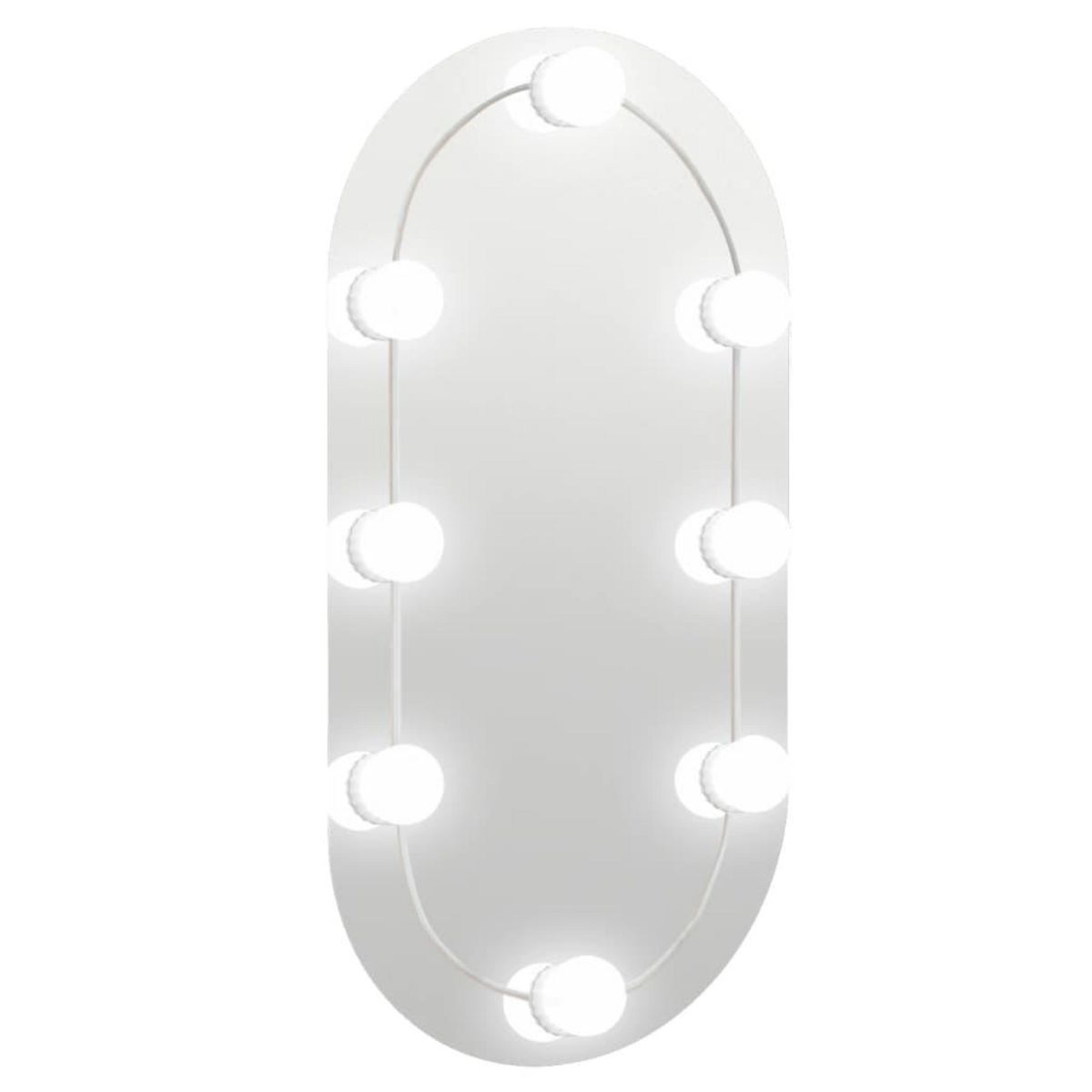 VIDAXL Miroir avec eclairage LED 60x30 cm Verre Ovale