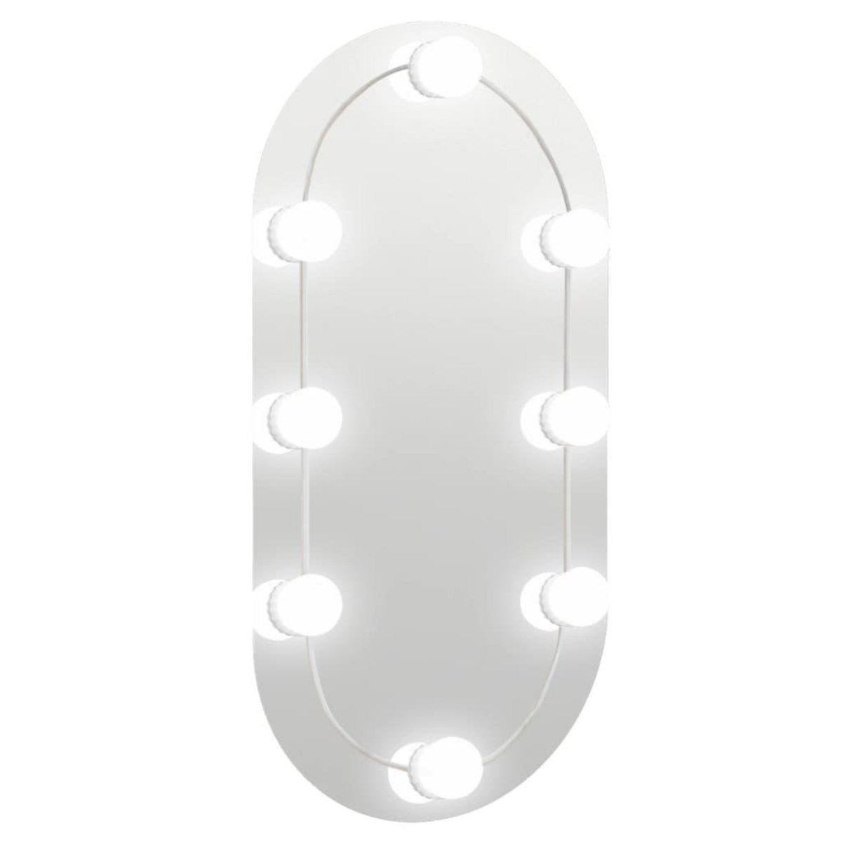 VIDAXL Miroir avec eclairage LED 60x30 cm Verre Ovale