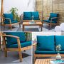 Voir la diapositive 4 : SWEEEK Salon de jardin en bois 4 places - Ushuaïa - Canapé, fauteuils et table basse en acacia, design