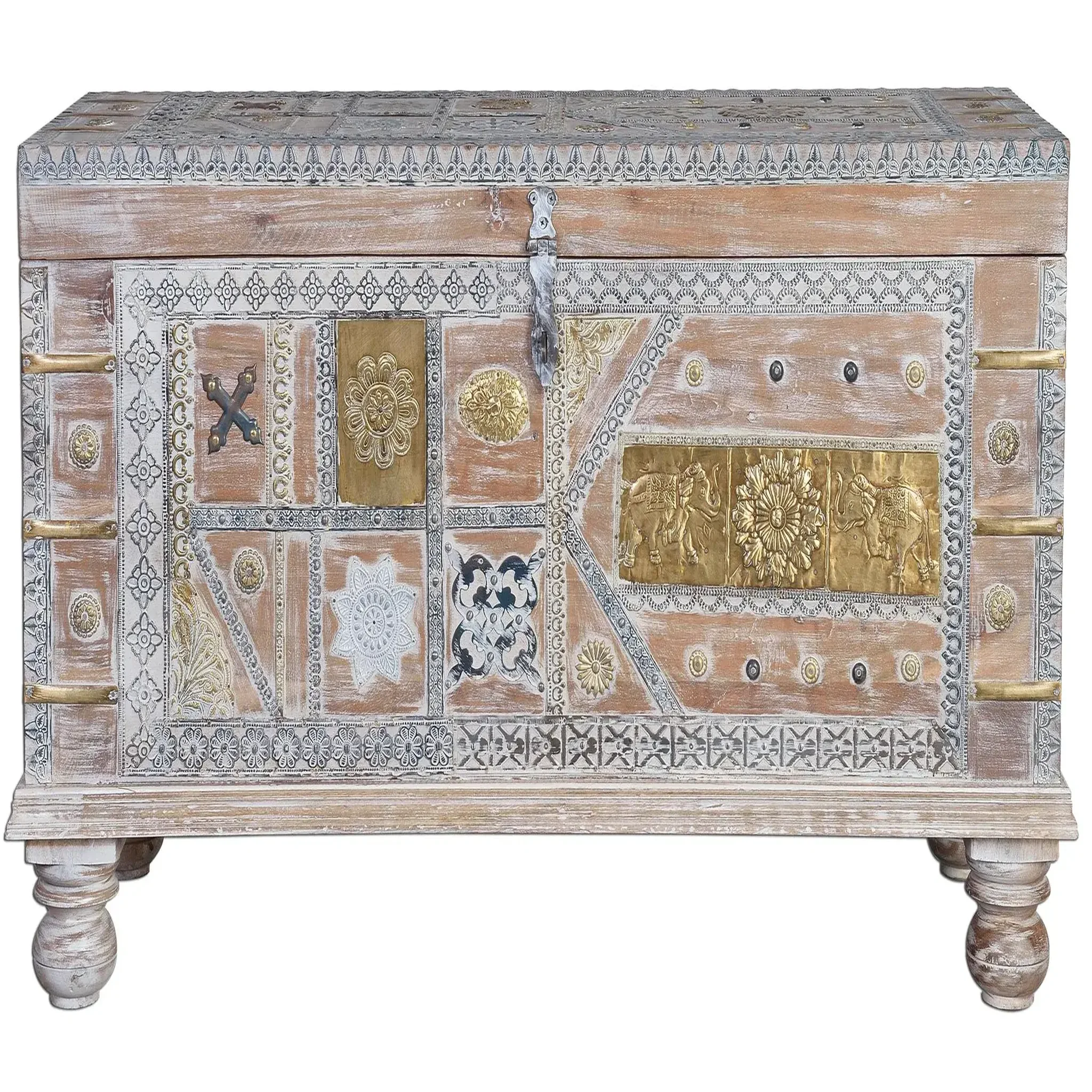GINER Y COLOMER SL Coffre en bois de manguier 100 cm style rustique