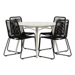 Paris Prix Ensemble Table de Jardin & 4 Chaises  Lina & Lindos  120cm Beige & Noir