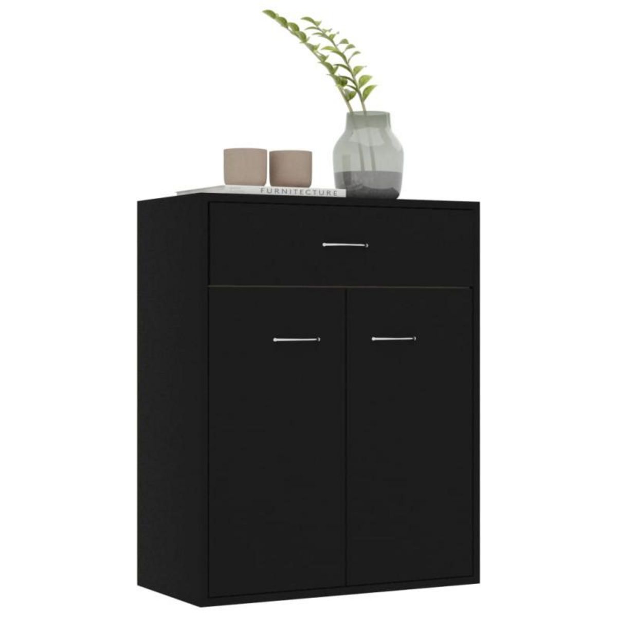 VIDAXL Buffet noir 60x30x75 cm bois d ingénierie