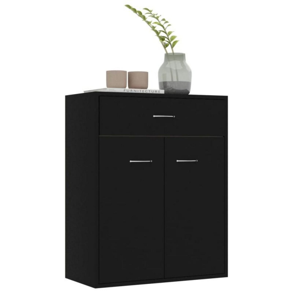VIDAXL Buffet noir 60x30x75 cm bois d ingénierie