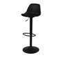 Voir la diapositive 1 : FORNORD Tabouret de bar avec coussin effet cuir noir