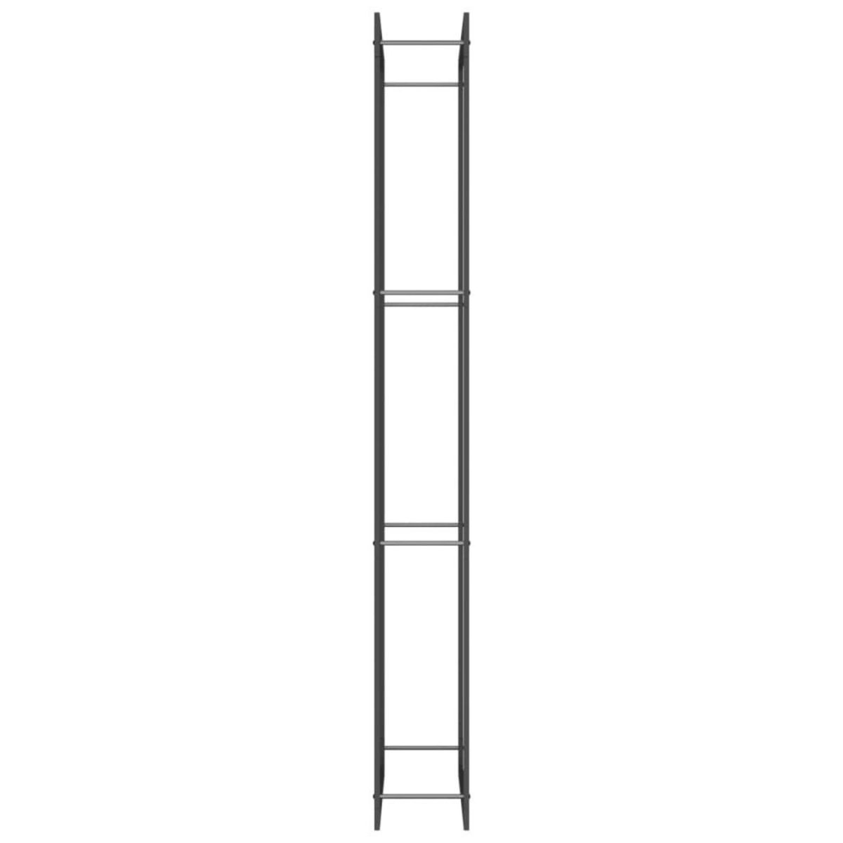 VIDAXL Portant de bois de chauffage Noir mat 80x28x222 cm Acier