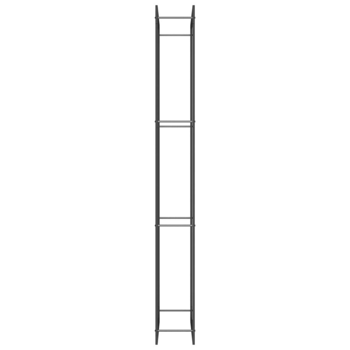 VIDAXL Portant de bois de chauffage Noir mat 80x28x222 cm Acier