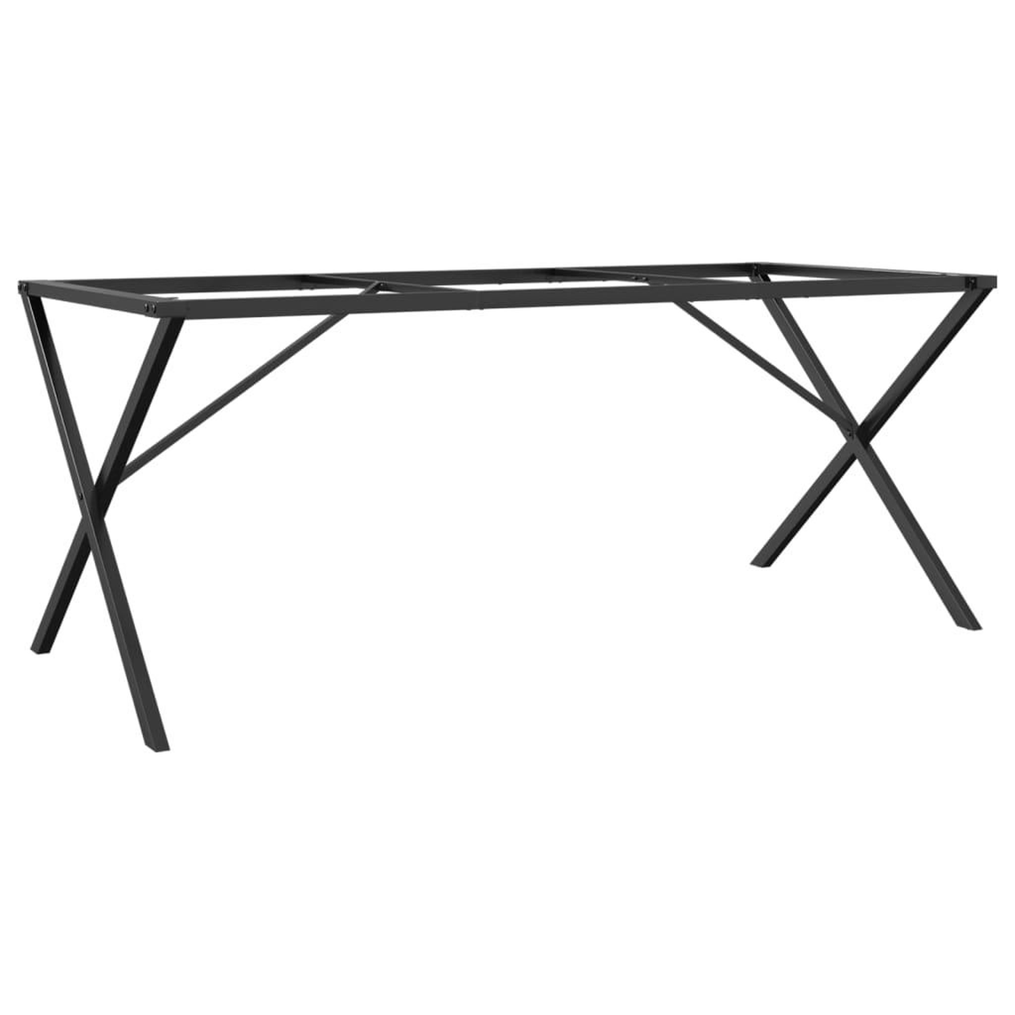 Voir la diapositive 2 : VIDAXL Pieds de table a manger cadre en X 160x80x73 cm acier