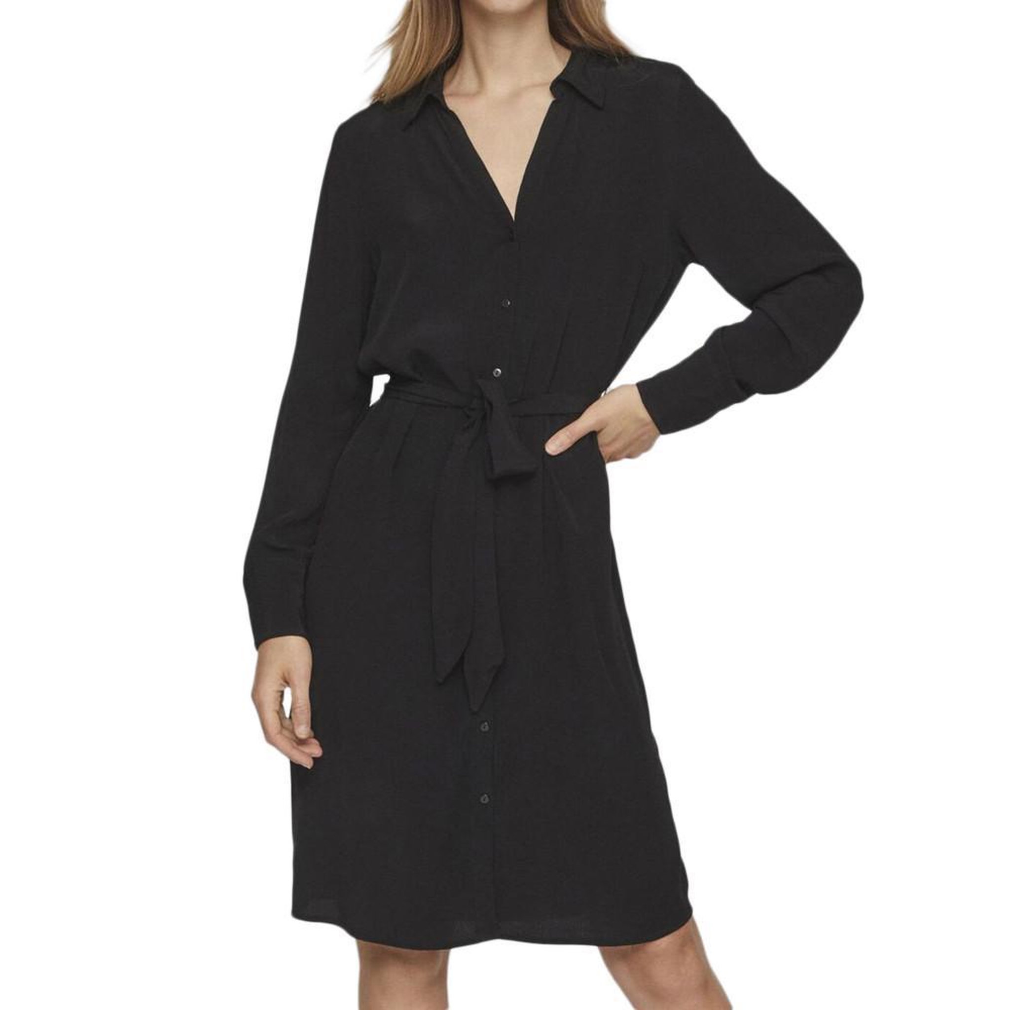 Vila Robe chemise noir femme vila fini. Coloris disponibles : Noir