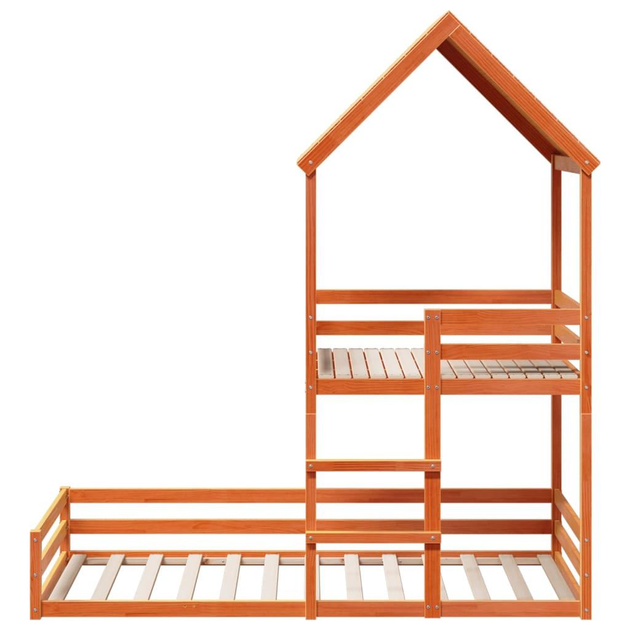 Voir la diapositive 4 : VIDAXL Lit superpose sans matelas cire marron 80x200 cm pin massif