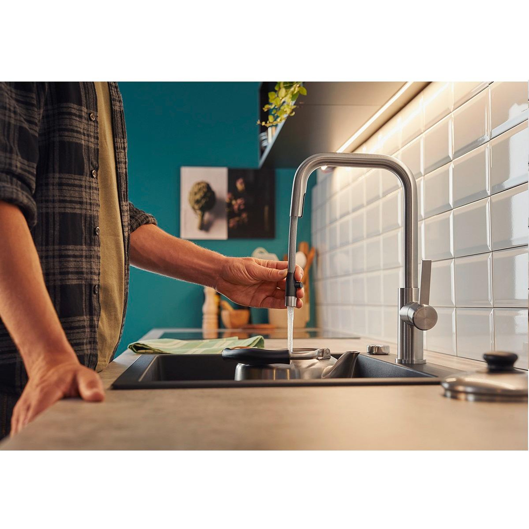Voir la diapositive 4 : Blanco Mitigeur évier avec douchette inox brossé - 526614