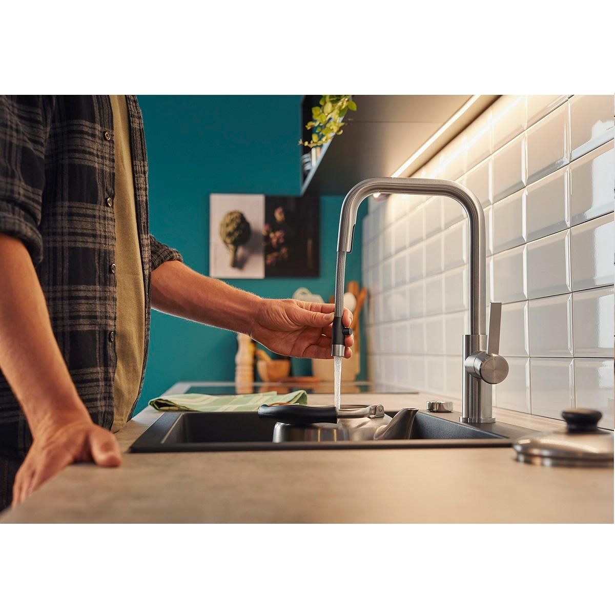 Blanco Mitigeur évier avec douchette inox brossé - 526614