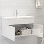 Voir la diapositive 3 : VIDAXL Armoire d'evier avec lavabo integre Blanc brillant Agglomere