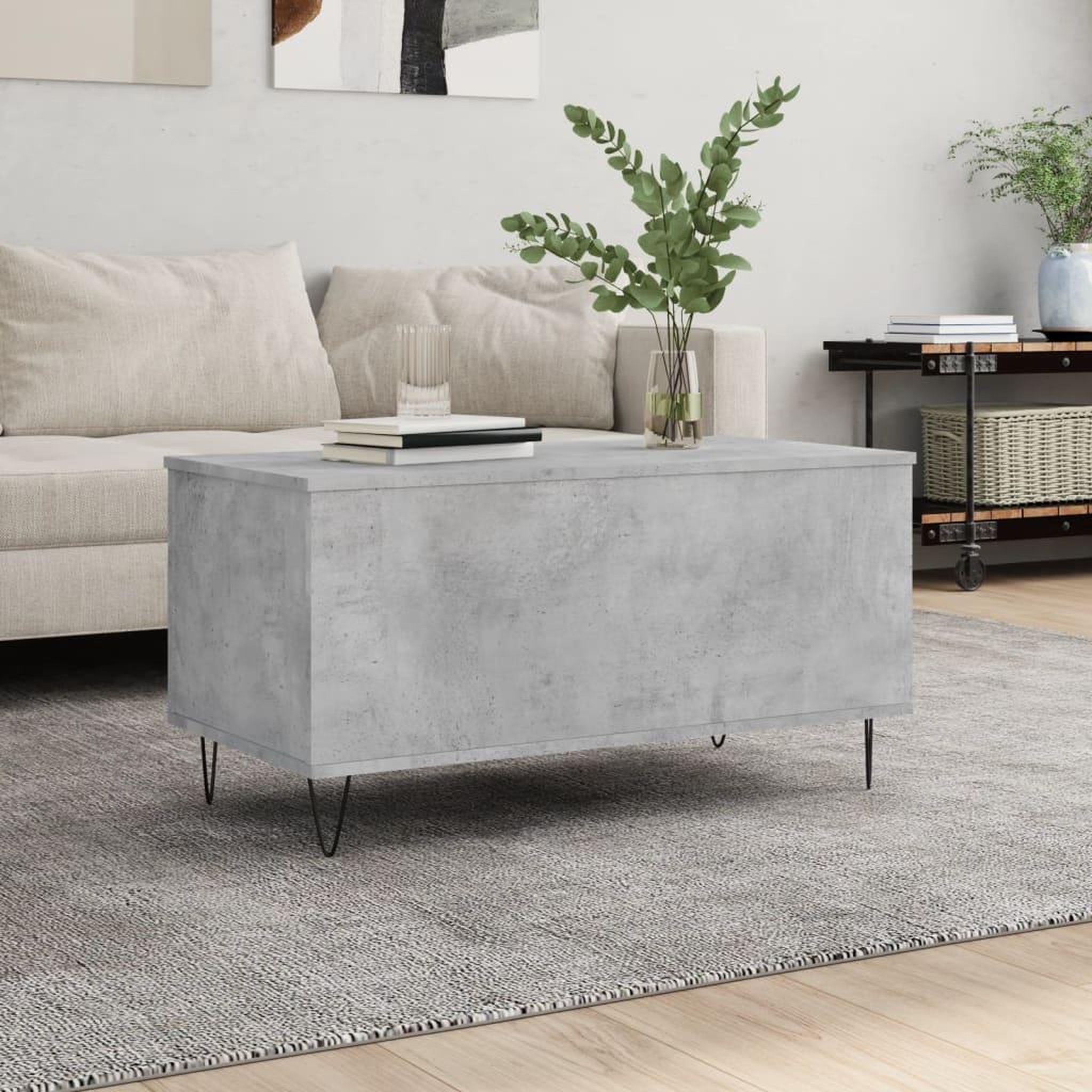 VIDAXL Table basse Gris beton 90x44,5x45 cm Bois d'ingenierie