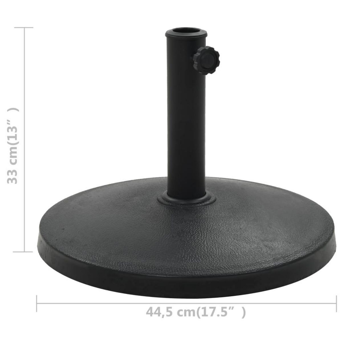 VIDAXL Socle rond de parasol Polyresine 10 kg Noir