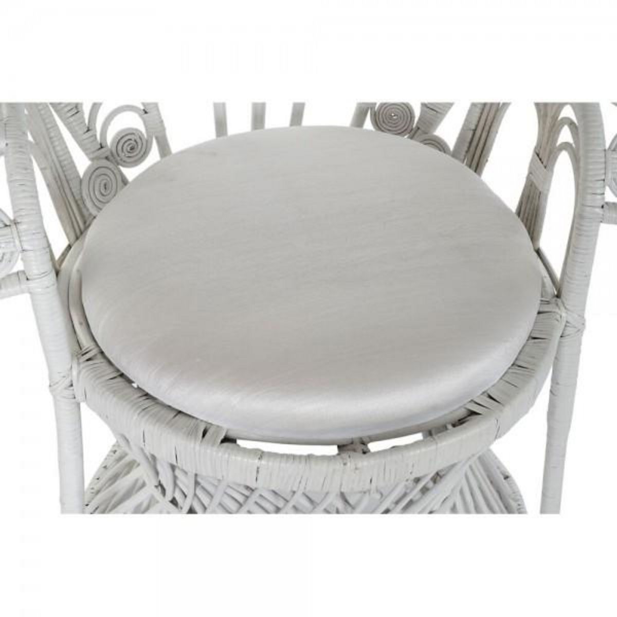 MARKET24 Chaise de jardin DKD Home Decor Blanc Polyester Métal 30 x 40 cm 96 x 66 x 145 cm 96 x 66 x 140 cm