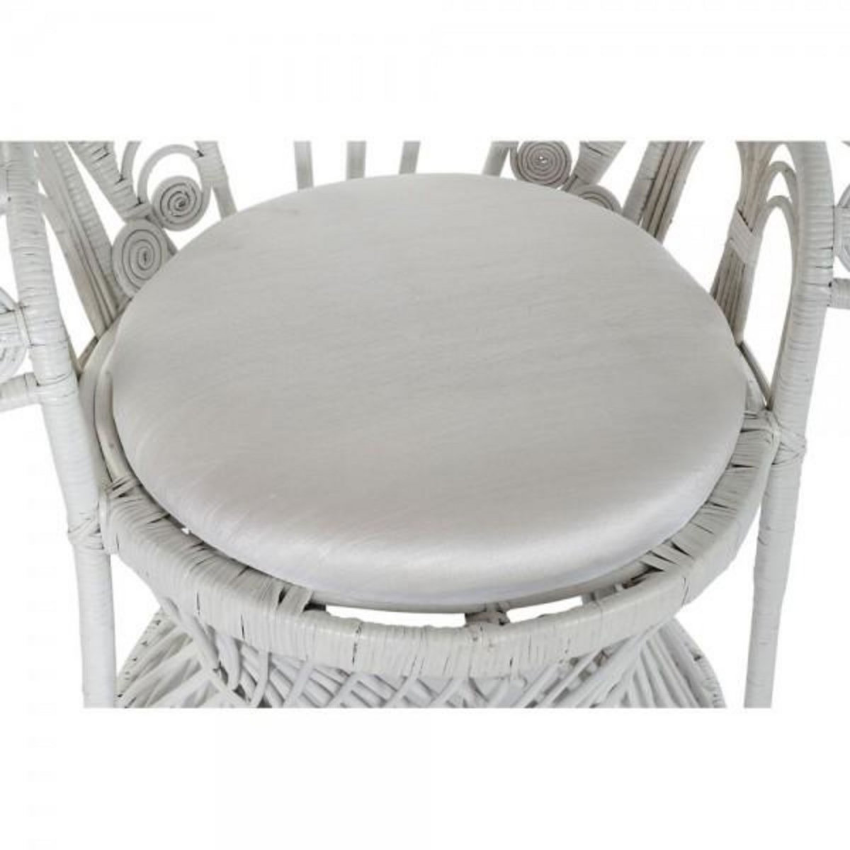 MARKET24 Chaise de jardin DKD Home Decor Blanc Polyester Métal 30 x 40 cm 96 x 66 x 145 cm 96 x 66 x 140 cm
